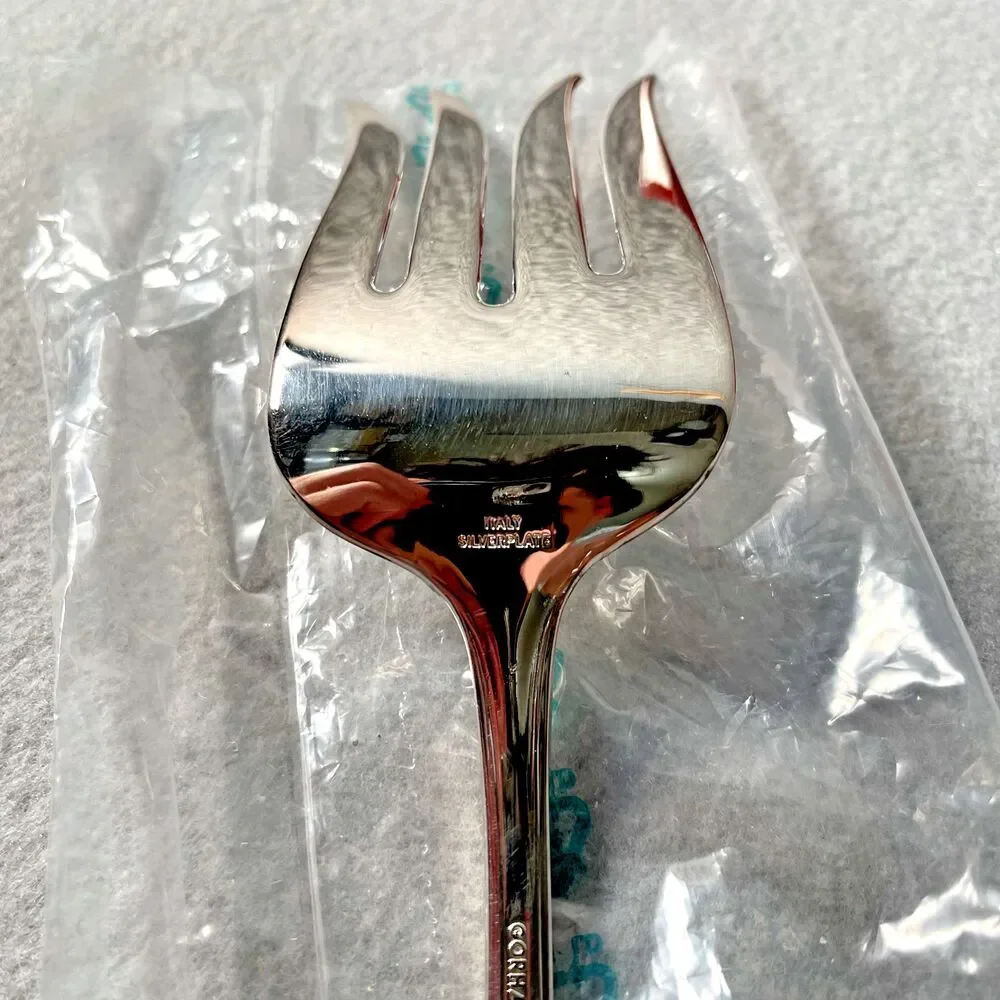 Vtg Large Cold Meat Serving Fork -- Gorham Heritage Silverplate Italy (A5)